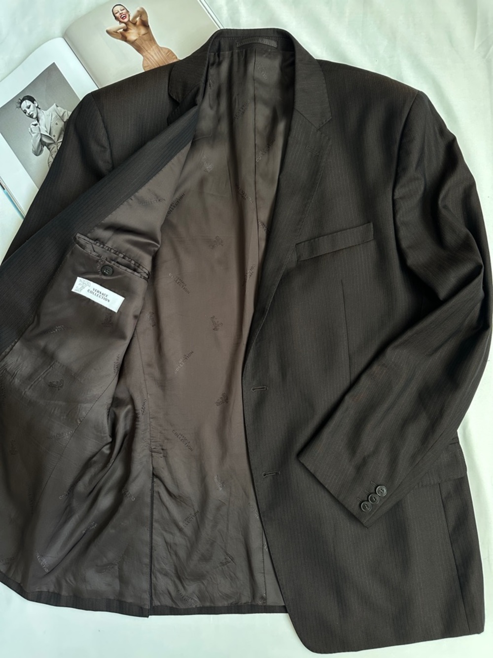 Versace Brown Satin-Lined Blazer
